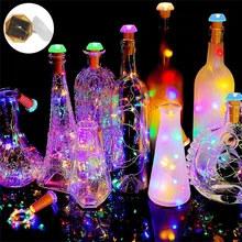 6 шт. Солнечная пробка от бутылки вина Пробка медный провод струнный светильник s сказочные лампы наружные вечерние свадебные украшения Сказочный светильник