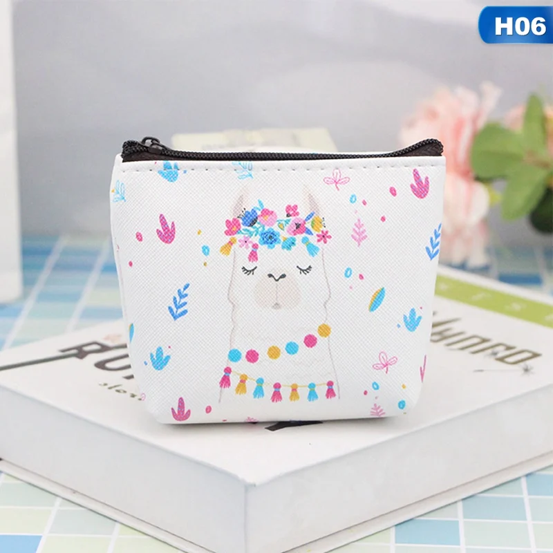 Девушка Дети кошельки Держатель Kawaii животных Единорог Фламинго женские Мини-кошельки для мелочи сумка для денег Детская сумка на молнии подарок - Цвет: H06