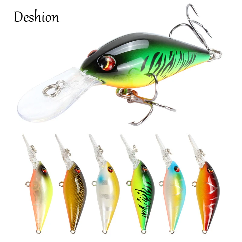 

Deshion Crank Fishing Lure 8cm 8.5g Long Tongue Deep Diving Swim Wobblers Lures Crankbaits Treble Hooks Fishing Tackle