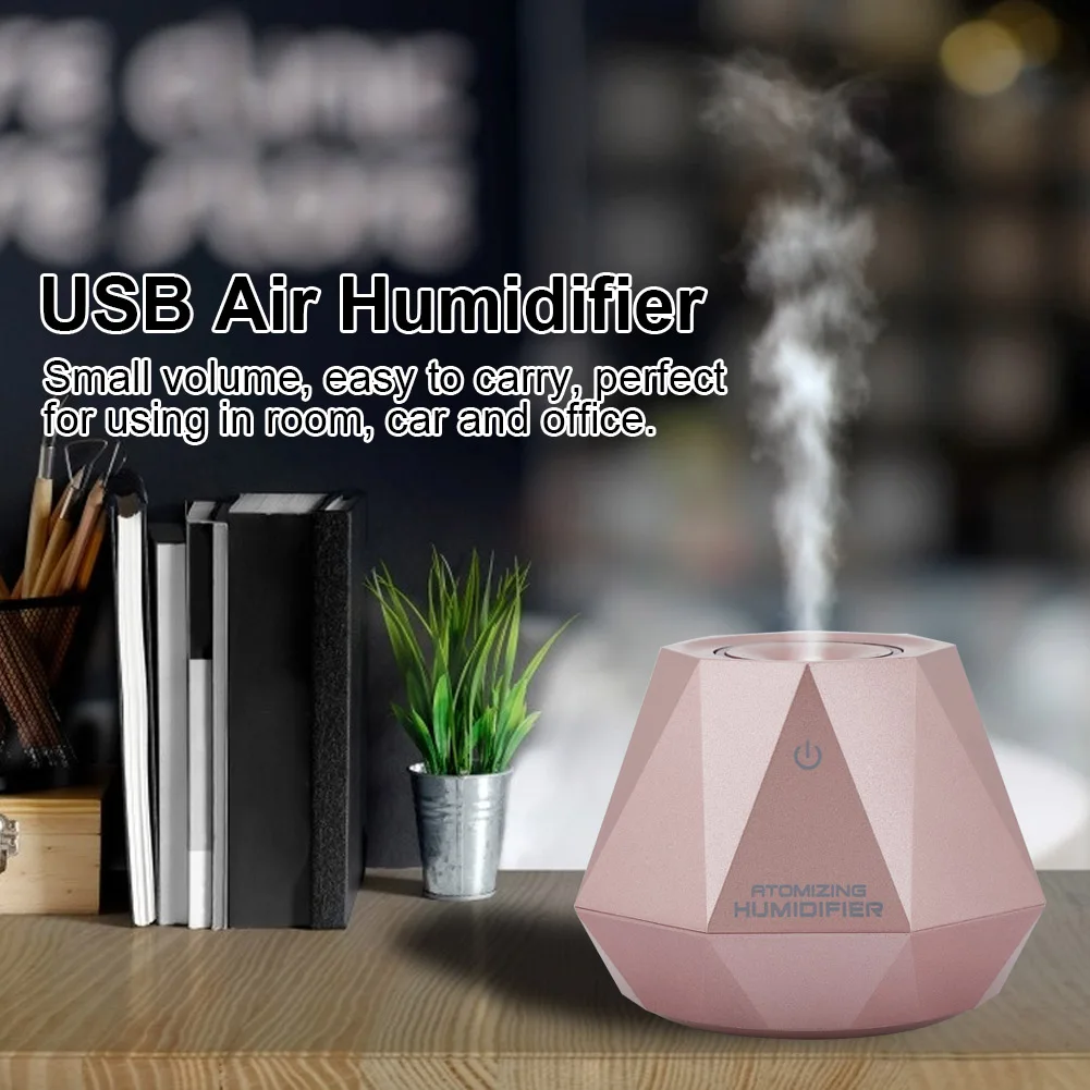180 мл USB5V 2 Вт мини-увлажнитель воздуха в форме бриллианта для дома, автомобиля, офиса, арома-диффузор шампанского для использования в комнате, автомобиле и офисе