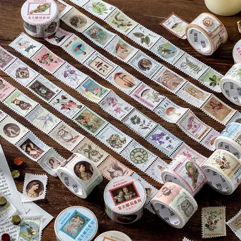 

1 PC Vintage Washi Tape Stamp Adhesive paper 25 mm width 5 m length Masking tape for journal Korean stationery