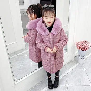 

Children's Down Jacket for Girl Winter Overalls Cotton-padded Coat Kids Clothes for Teens Fashion Parka Hooded Outerwear 10 12 Y