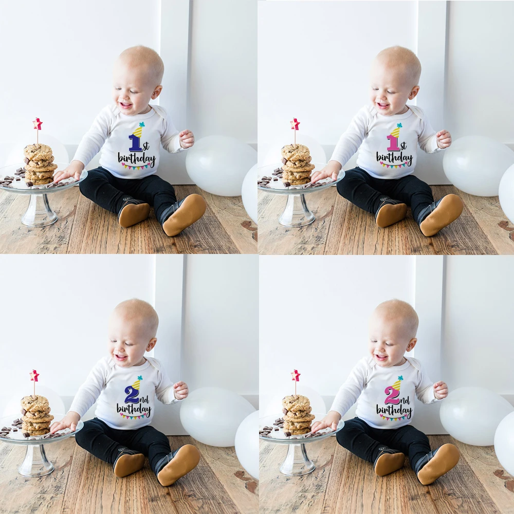 Комбинезон с длинным рукавом 0-2 лет для девочек и мальчиков хлопок вечеринка