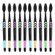 5/10pcs Eco Friendly Toothbrush Set Soft Bamboo Charcoal Adult Oral Care Gums Tongue Teeth Cleaning Brush Health Products