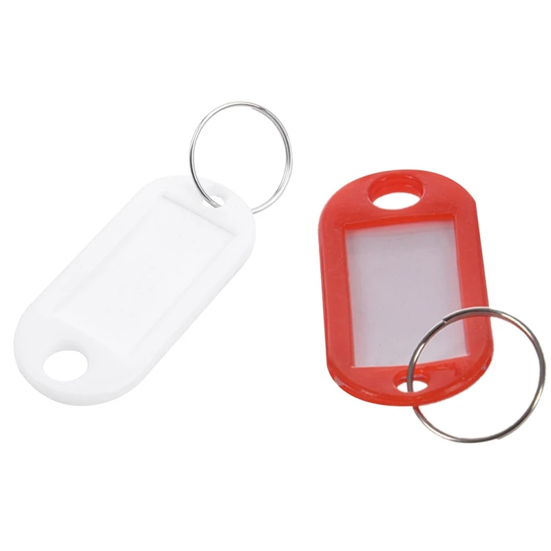

200 Pcs High Quality Plastic Key Ring Tags ,100 Pcs Red & 100 Pcs White