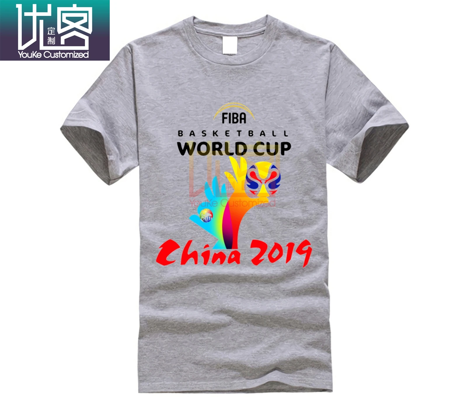2019 FIBA Баскетбол Кубок мира Белый Серый футболка мужская и женская Молодежная |