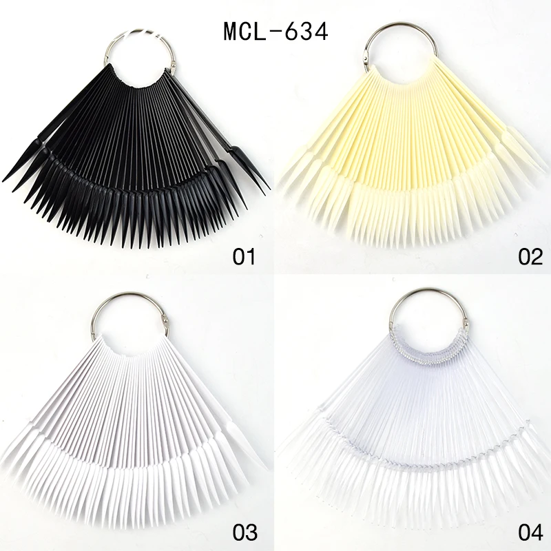4Color40pcsNailArtTipsSticksFanshapedNailPolishDisplayBoard