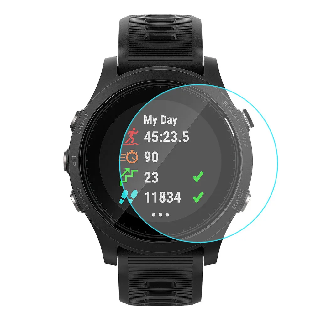 Прозрачный Закаленное стекло для Garmin Forerunner 935 vidrio templado Защитная пленка для экрана без пузырьков против царапин 9h glas - Цвет: Прозрачный