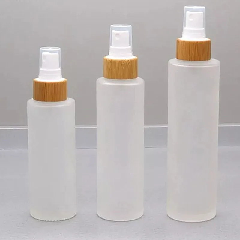 100ml spray bottles Гравировка логотипа 5 г 10 г 15 г 30 г 50 г Матовая Стеклянная банка уход за кожей банки под крем для глаз горшок многоразовая бутылка-контейнер для косметики Деревянные крышки - Цвет: 100ml spray bottles