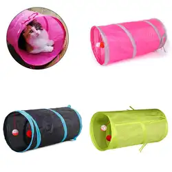 Забавный котенок питомец 2 отверстия туннель складной столбик с шарами игра обучающая игрушка