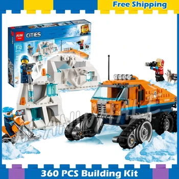 

360pcs City Arctic Scout Truck Snow bike Ice Cave Wall Polar bear 10995 Figure Building Blocks Boys Toys Compatible With Lago