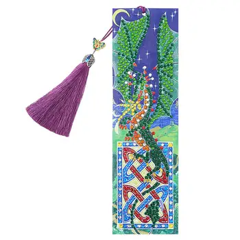 

DIY Dragon Special Shaped Diamond Painting Leather Tassel Bookmark Crafts