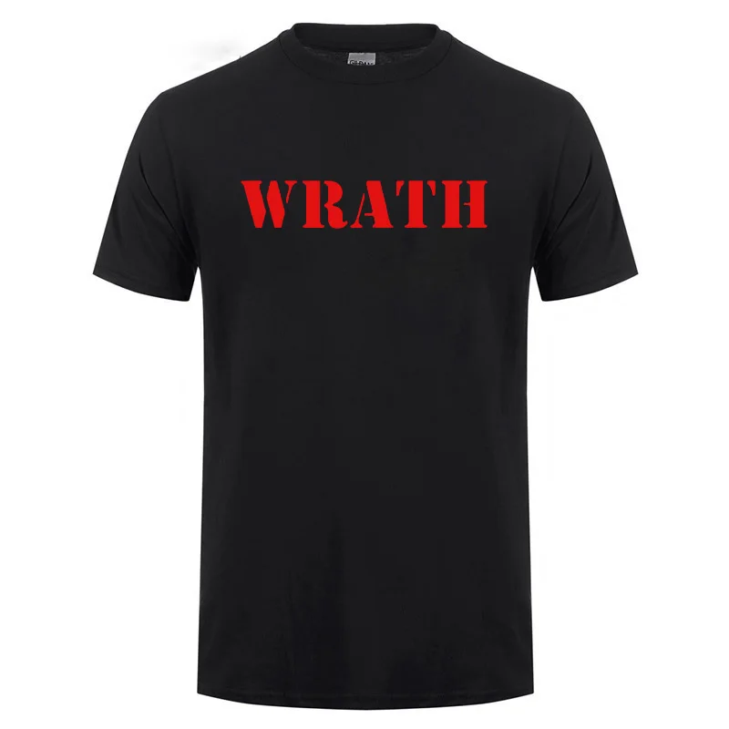 

Limited WRATH Natural Selection Logo Printed T Shirt For Men Male Cotton Short Sleeve Streetwear O Neck Funny T-Shirt Tshirt