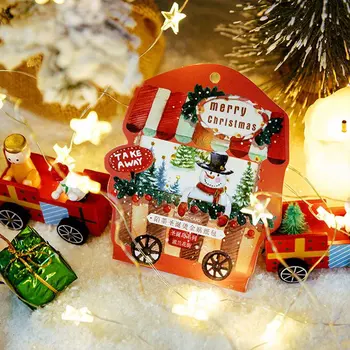 

Cartoon Cute Christmas Blessing Boxed Seal Special Shape Mouth Adhesive Paper Sticker Diy Adhesive Paper 40 PCs