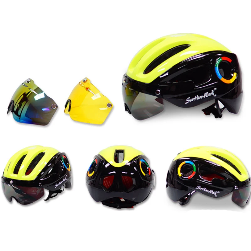 Cycling Helmet Ultra Light with Goggles Tt Helmet Helmet Safety Helmet New One Helmet Mounyain Bike Helmet - Цвет: as the photo