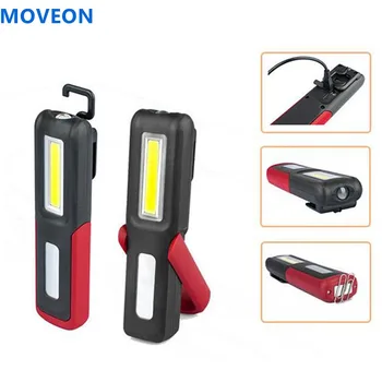 

ZPAA USB Rechargeable LED Flashlight Torch Work Light Stand COB Lanterna Magnetic HOOK Built-in Battery Bright Repair Work Lamp