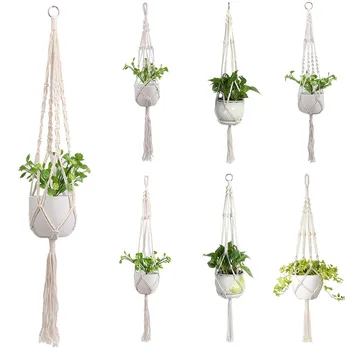 

Handmade Hanging Baskets Flowerpot Plant Holder Macrame Plant Hanger Indoor Wall Hanging Planter Plant Holder Basket Decor