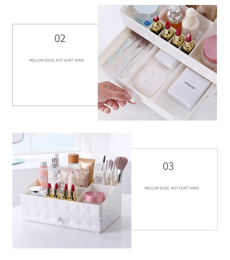 Baffect Makeup Storage Box Organizer Container Drawers Jewelry Holder Organizer Plastic Cosmetic Box Bathroom Storage