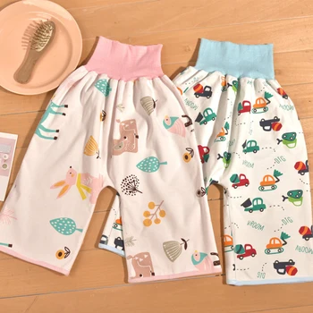 

New prevent baby bed wetting Pure cotton baby's skirt for preventing leakage of urine Learning pants that can be washed Skirts