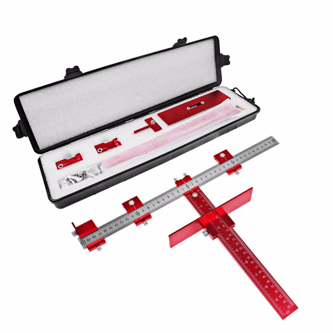 Azul Madera De Perforaciones Localizador Tool Center Plantilla Broca Gu/ía De De La Manga del del Gabinete Localizador Herramienta De La Carpinter/ía De Madera De Perforaci/ón
