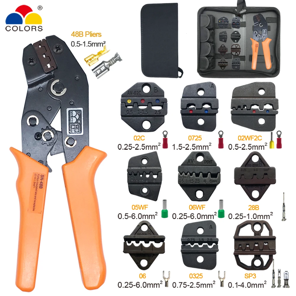 

sn-48b crimping tool kit for DuPont2.54/XH2.54/2.8/3.2/VH3.96/4.2/4.8/5557/6.3 tube terminals ect. crimper pliers hand tools