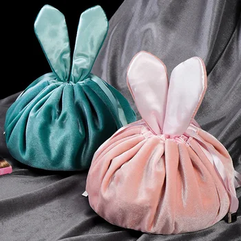 

Bunny Drawstring Makeup Bags Velvet Cosmetic Storage Bag Travel Portable Toiletry Bag Storage Bags E2S