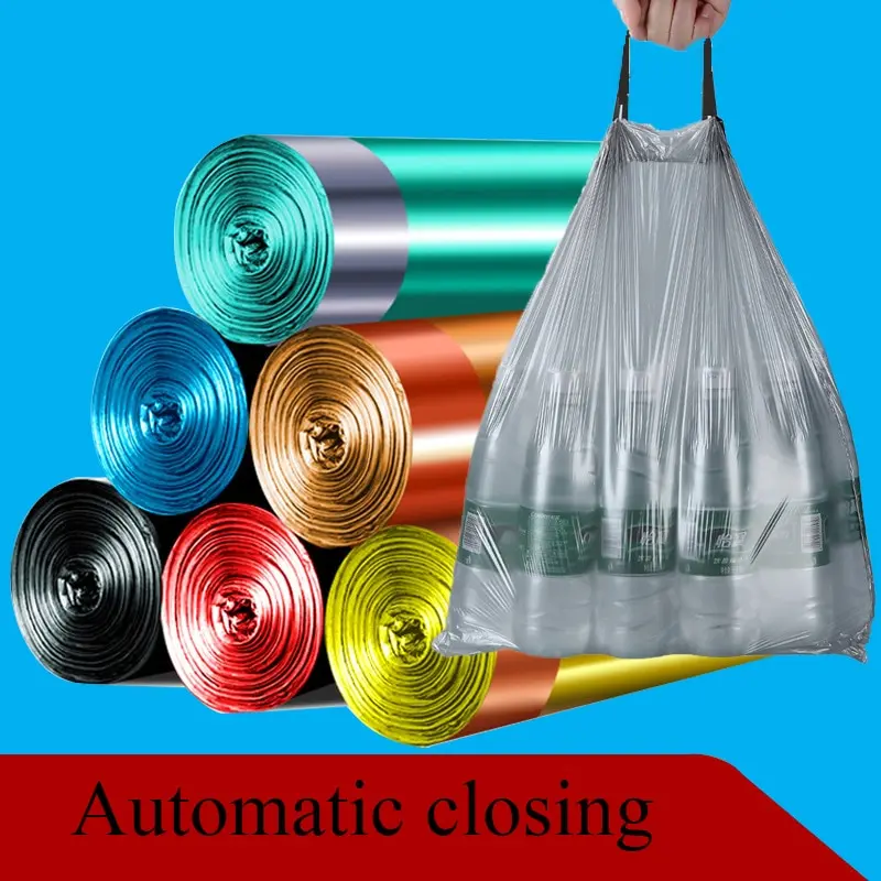 15pcs/roll Drawstring Garbage Bag Portable Trash Bags Household
