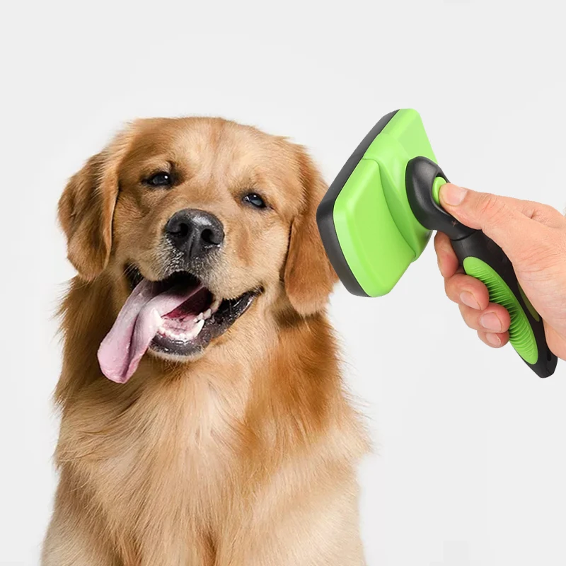 Pet Dog Comb Automatic Hair Removal Brush ABS Dog Massage Needle Combs Pet Grooming Tool for Dogs Cats Pets Cleaning Accessories