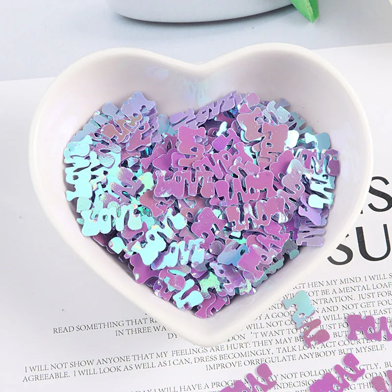 LC/Letter LOVE sequins/15 грамм блестки ПВХ плоские для DIY Изготовление карточек цветная коллекция - Цвет: 7