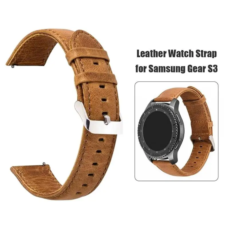 Кожаный регулируемый ремешок для часов с пряжкой для Amazfit/Ticwatch/samsung/huawei не деформируемый безвкусный термостойкий