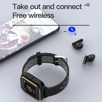 

Smart Watch Wireless Bluetooth Noise-Cancelling Headphones 2-In-1 Sports Bracelet Fitness Tracker Heart Rate Monitor