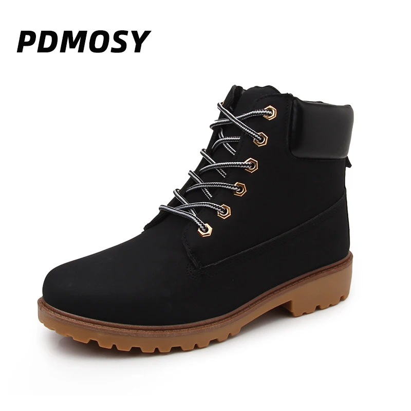 PDMOSY зимняя обувь женская женские ботильоны сезон зима-весна на шнуровке ботинки