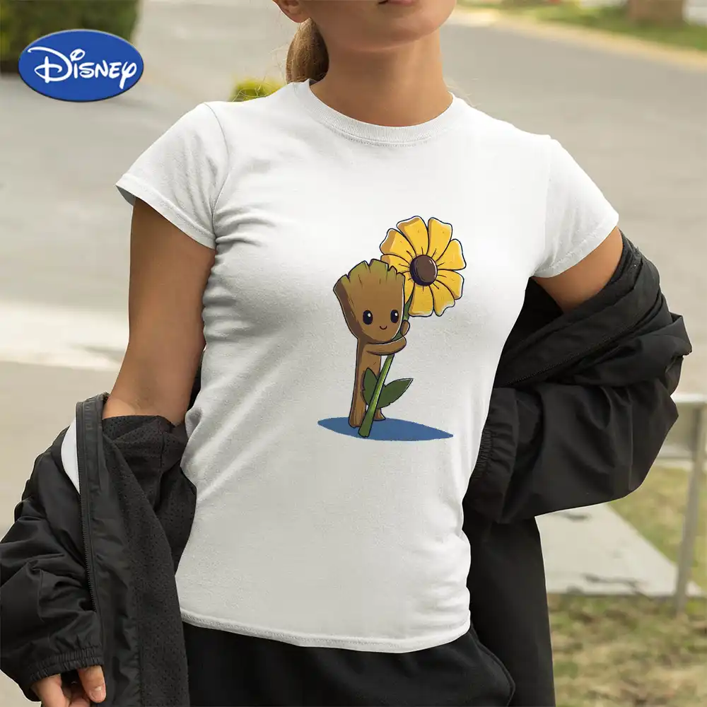 ディズニーかわいいtシャツ女性夏の友人tシャツリトル黄色の花とリトルツリー男グラフィックtシャツシャツクルーネックtシャツ Tシャツ Aliexpress
