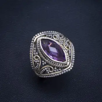 

Natural Amethyst Handmade Unique 925 Sterling Silver Ring 8.75 B1081