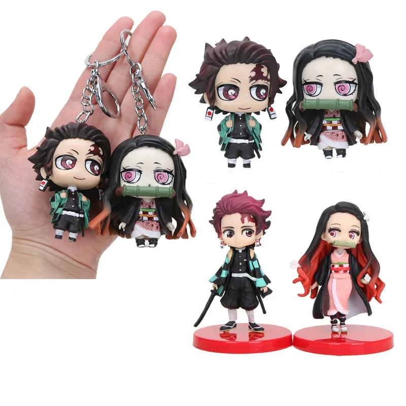 7 см 2 шт./компл. демон убийца Kimetsu без Yaiba рисунок камадо Tanjirou Nezuko фигурка брелок