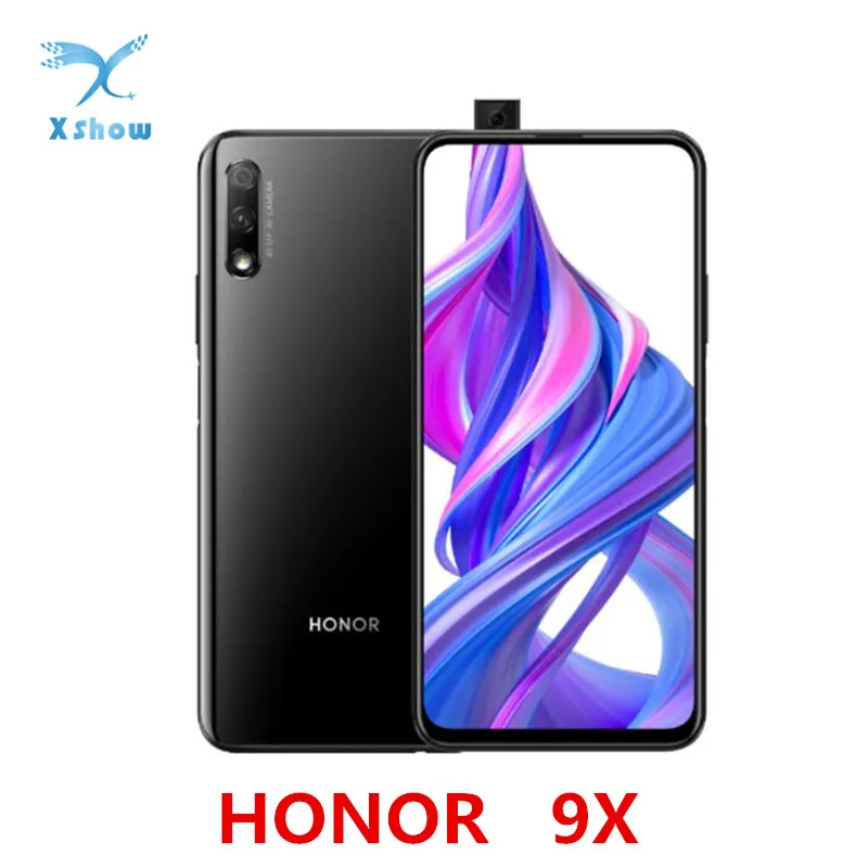 

Honor 9X Cell Phone Kirin 810 Octa Core Android 9.0 6.59" 2340X1080 4GB RAM 64GB ROM Elevating Camera 48.0MP 4000mAh