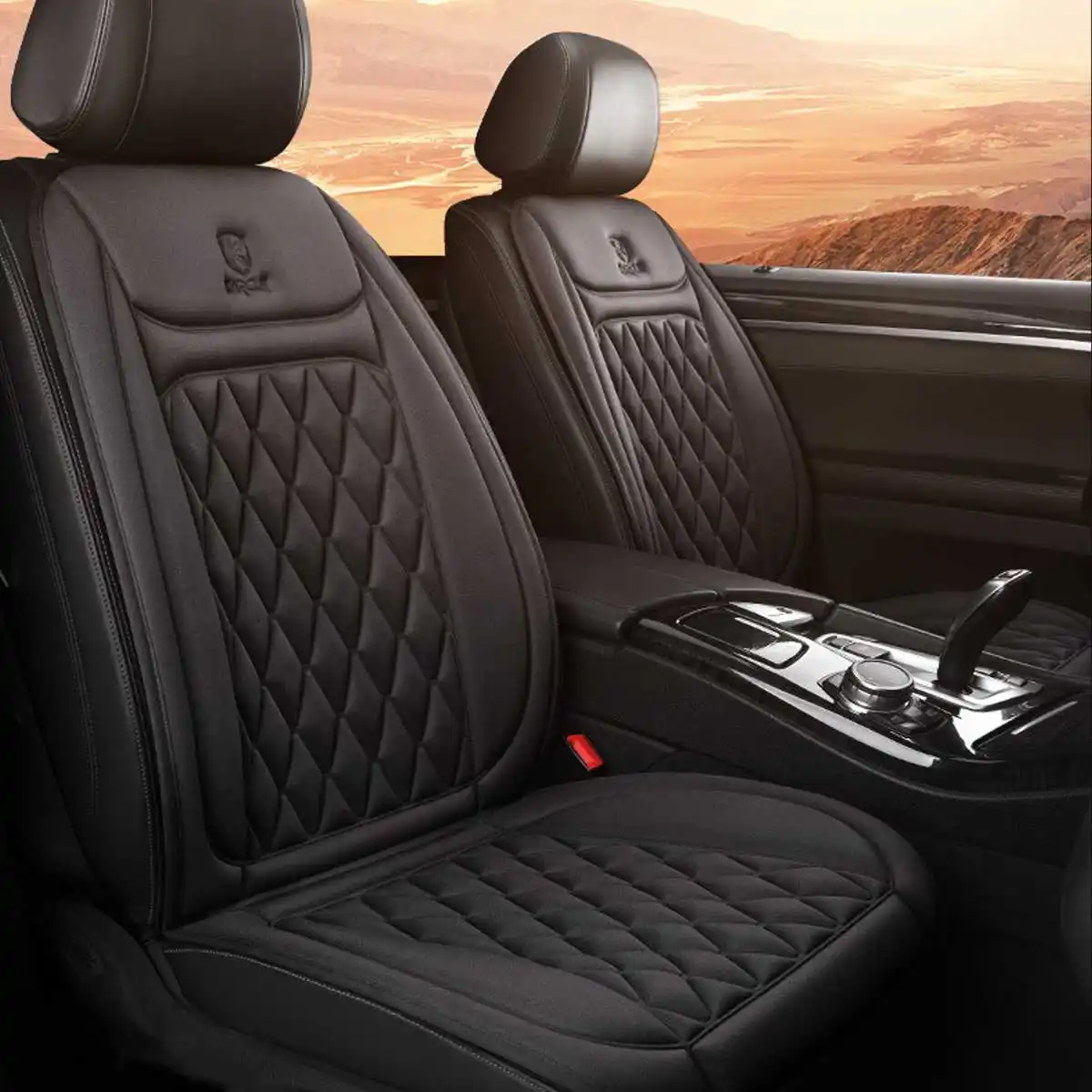 Cotton Black Быстрый нагрев и регулируемый Автомобильный Подогреватель сидений 12 В 24 в 3 файла Подушка с подогревом Крышка Универсальная зимняя теплая высокая низкая температура - Название цвета: Cotton Black