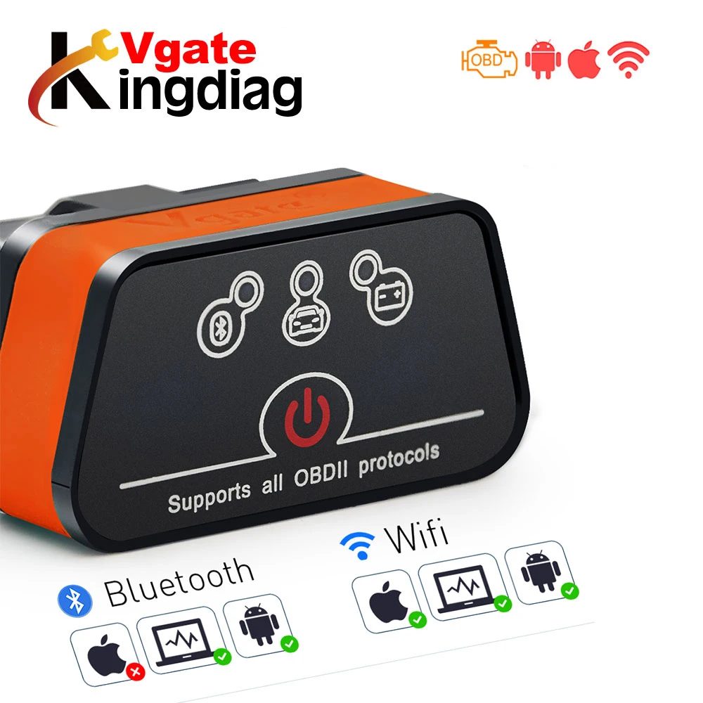 Автомобильный диагностический сканер Vgate icar 2 wifi elm327 v2.1 obdii/eobd scan icar2 /Bluetooth