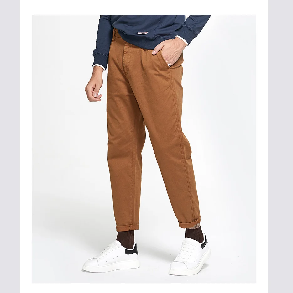 Коричневый men pant new arrival fast fashion casual autumn winter overalls stem-pipe pants free shipping - Цвет: Коричневый