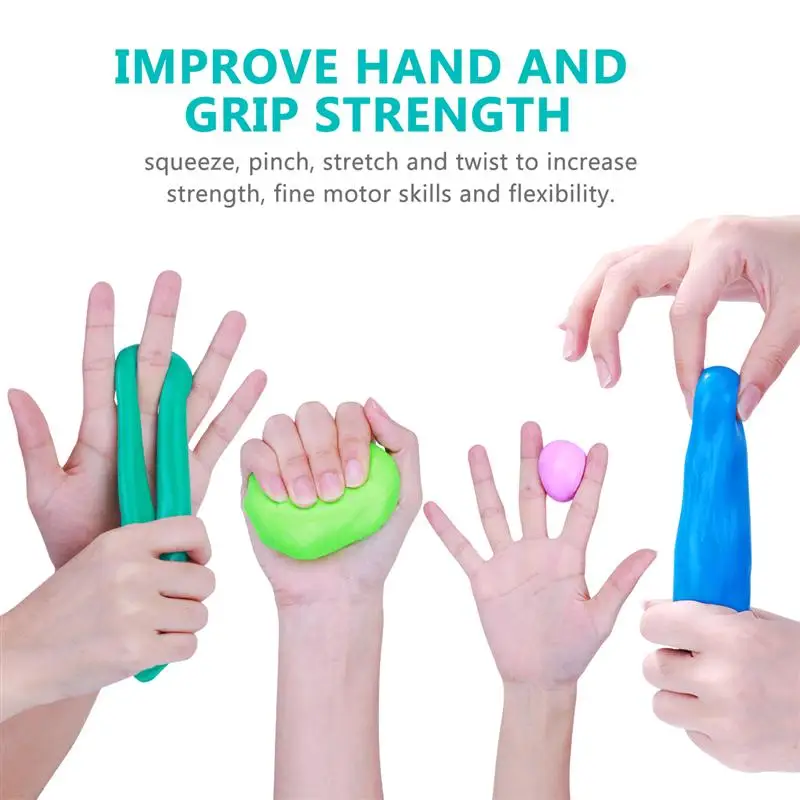 4pcs Colorful Elastic Therapy Putty for Playing Stress Relief Finger Training