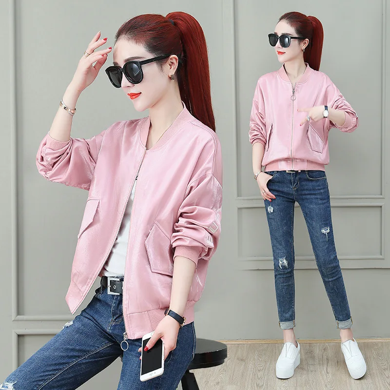 

2019 New Style Spring And Autumn Korean-style Loose-Fit BF Style Small Coat Women's Versatile Baseball Uniform Casual Elegant WO