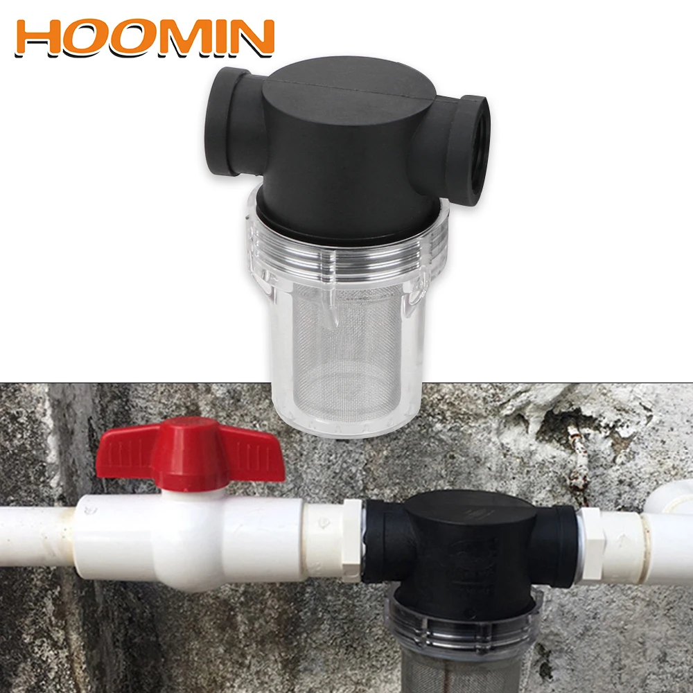 HOOMIN Garden Interface Strainer Pipeline Filter Water Pump Filter 1Pcs Inline Mesh Strainer Irrigation High Flow