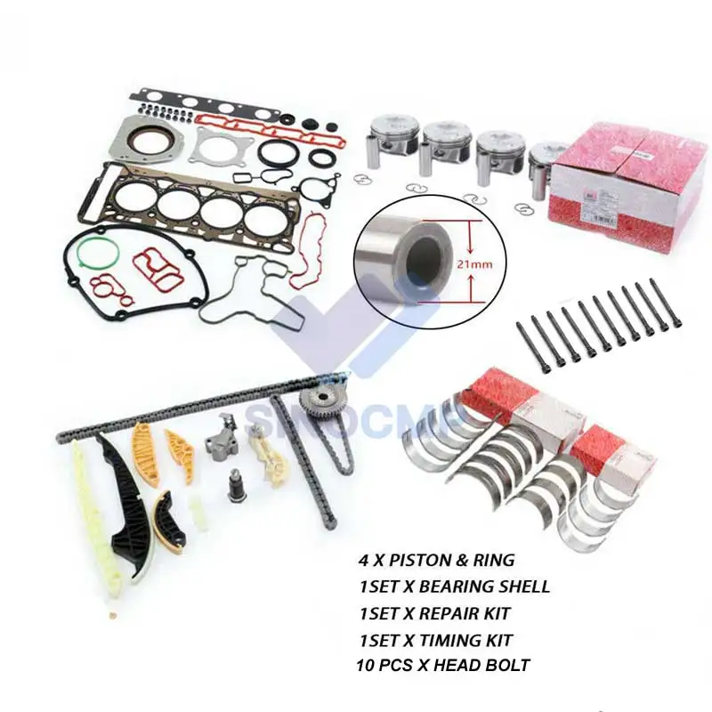

Engine Overhaul Rebuild Kit Fit VW GTI Tiguan AUDI A5 Q6 2.0 TFSI CAEB CCTA CDN 21mm Piston Pin