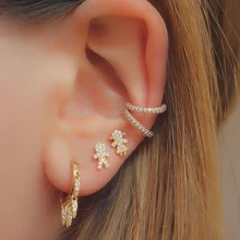 925 Стерлинговое Серебро, минимальное нежное модное ювелирное изделие с фианитами в микро-ПАВЕ, милые очаровательные ювелирные изделия для девочек, милые серебряные серьги для мальчиков и девочек