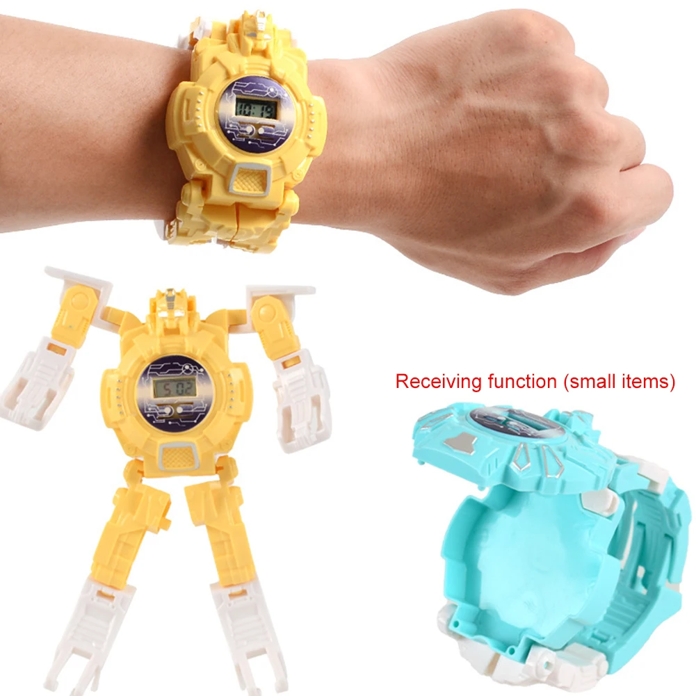 Часы магический мультфильм мех вращение детская игрушка Цифровой робот трансформация подарки многофункциональные мальчики девочки электронные часы Спорт