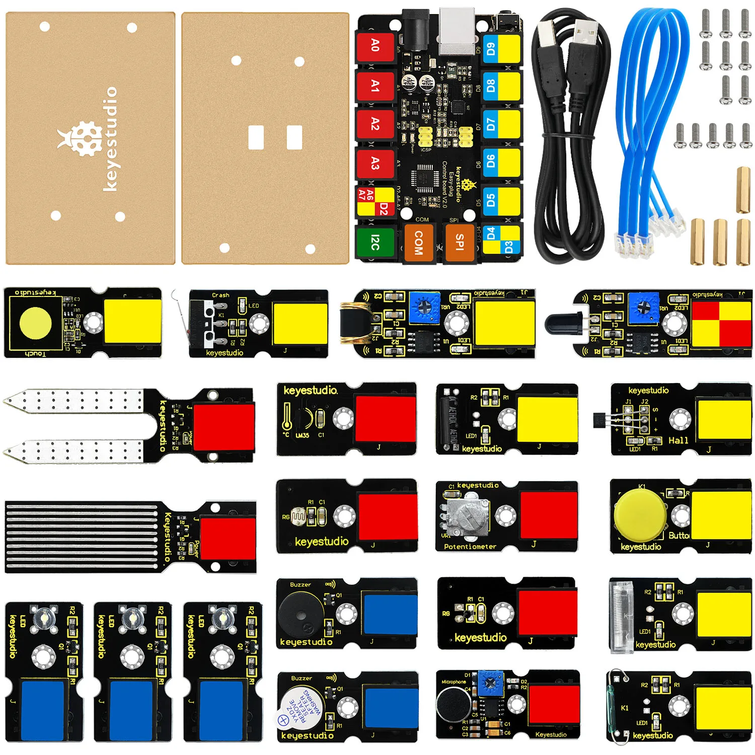 

Keyestudio легкий штепсельный обучающий комплект для Arduino стартера, Обучающие ресурсы STEM EDU