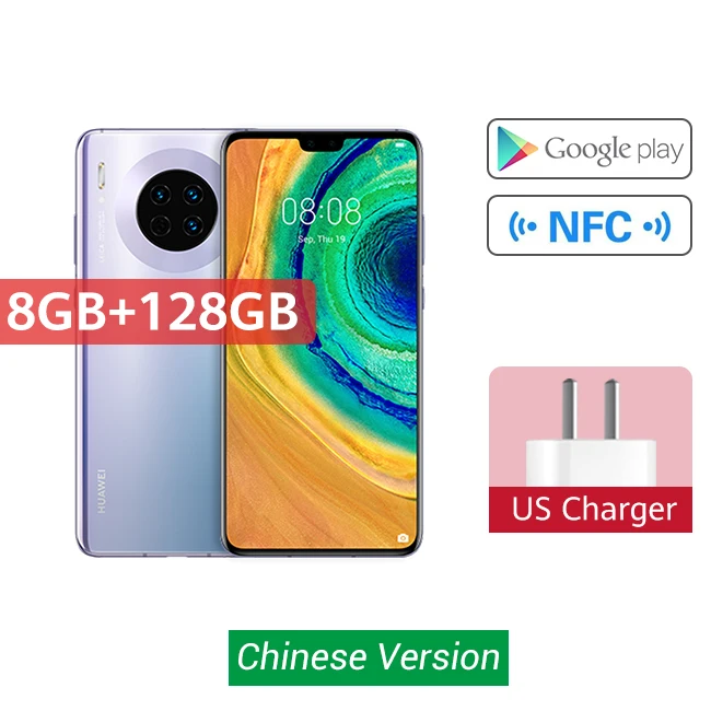 Смартфон HUAWEI mate 30, 8 ГБ, 128 ГБ, Kirin 990, 40 МП, тройная камера s, 24 МП, фронтальная камера, 6,62 дюйма, полный экран, 27 Вт, беспроводная QC Скидка 600 руб. /. При заказе от 5500 руб. /Пр - Цвет: 8GB 128GB Silver