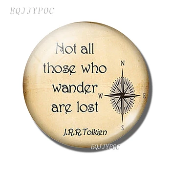 

Compass J.R.R.Tolkien Quote - Fridge Stickers 30 MM Glass Refrigerator Magnets Kitchen Tool Creative Home Literary Gifts