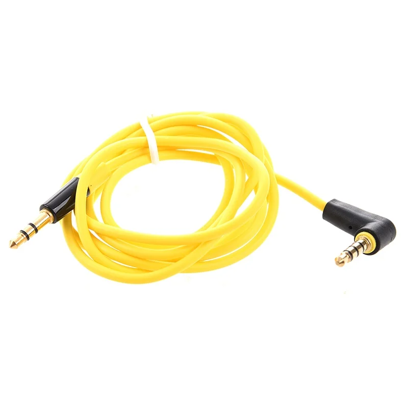 

3.5MM Male To Male Car AUX Cord Studio Audio Extension Bent Cable(Yellow) Video Audio Equipment Accessories Tools