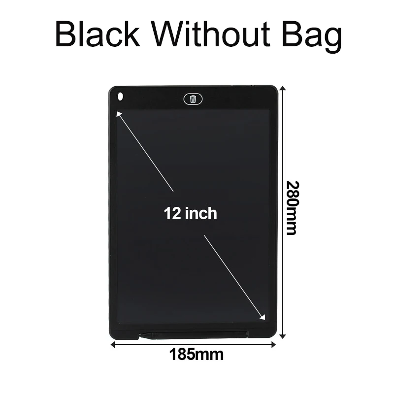 Black Without Bag Планшет для рисования 12 дюймов графический планшет ЖК-дисплей планшет для письма доска электроники ультра-тонких досок с ручка Электронная Мышь Pad - Цвет: Black Without Bag